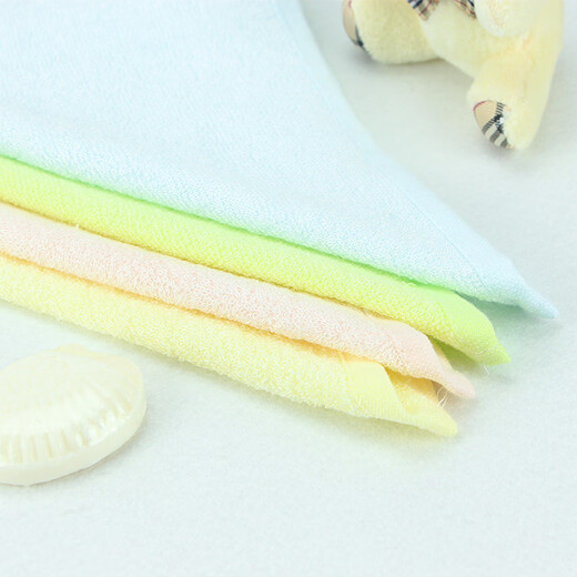 Jialiya Bamboo Fiber Small Towel Soft Children and Baby Wipe Hands and Face Small Square Towel to Absorb Sweat and Drool 6198 Pink 23x23cm