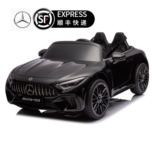 Xingchenhao véritable voiture électrique pour enfants Mercedes-Benz AMG SL63 pouvant s'asseoir sur une personne, voiture télécommandée, jouet pour bébé à quatre roues, voiture de sport pour enfants, peinte en rouge, télécommande à quatre roues motrices + siège en cuir + roues souples, le même style que le magasin 4S