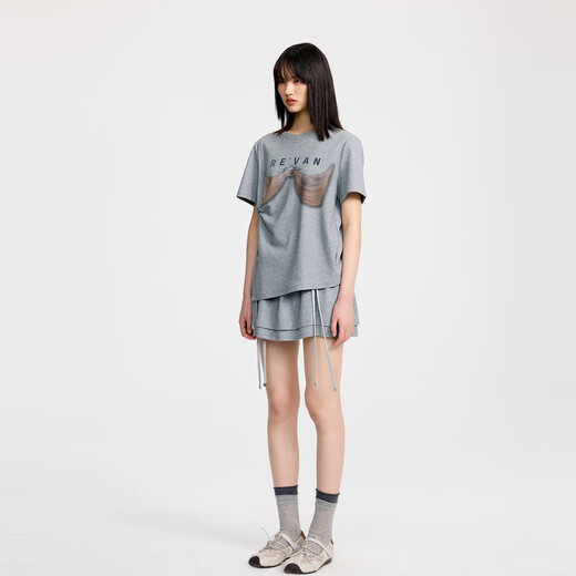 RE VAN Rui Fan New Product Designer Fun Gray T-shirt Skirt Suit RL32403201 Gray M /38
