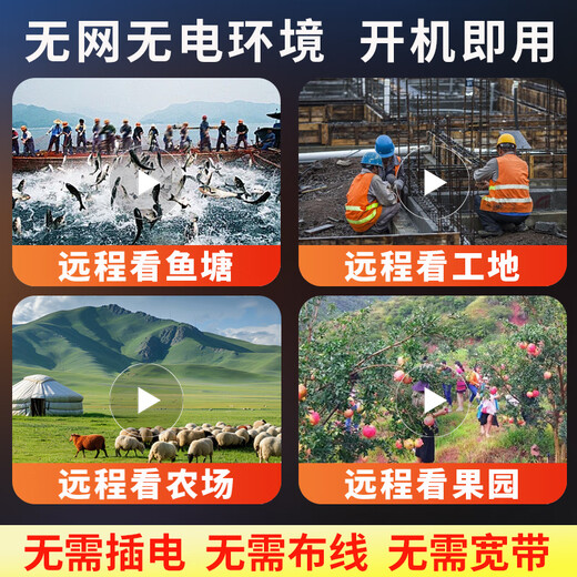 霸天安4G太阳能摄像头高清监控器家用室外360度无死角带夜视无电无网终身免流量无需连WiFi 免充值】1200万三画面+0费用 64G内存卡】可储存30天左右