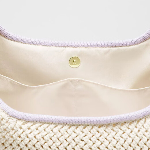 Lululemon Zitronen Sommer Monsun Gemüsekorb Bag Mode Frauenbeutel 25 neue Stil Baumwoll Häkelummelbetasche Handtasche Helle Farbe/Lavendelcreme Elfenbein/Lavendel 7l