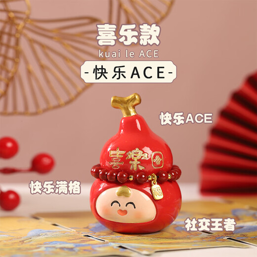 如果国潮葫芦盲盒桌面摆件可爱福禄潮玩手办创意转运节日礼品生日礼物 转运葫芦盲盒-整盒6个（不重复）