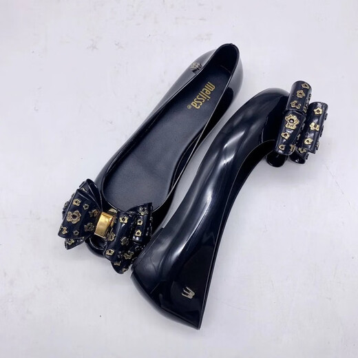 Melissa（梅丽莎）新款夏季凉蝴蝶结女士单鞋鱼嘴果冻鞋坡跟低帮凉鞋软底时尚百搭 白色 37