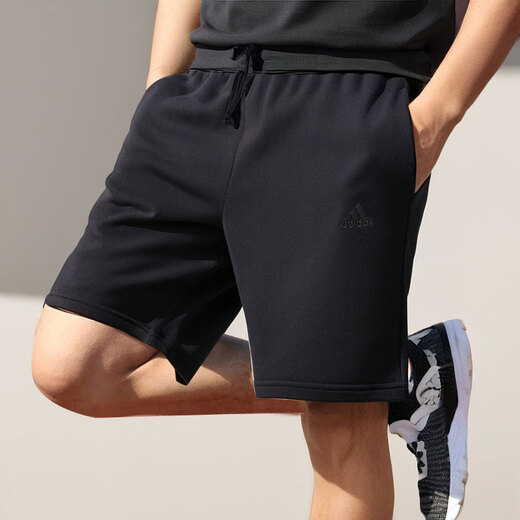 阿迪达斯 （adidas）针织短裤男夏季新款美式复古运动裤篮球棉质男士五分裤 IC9756 S 120-135斤
