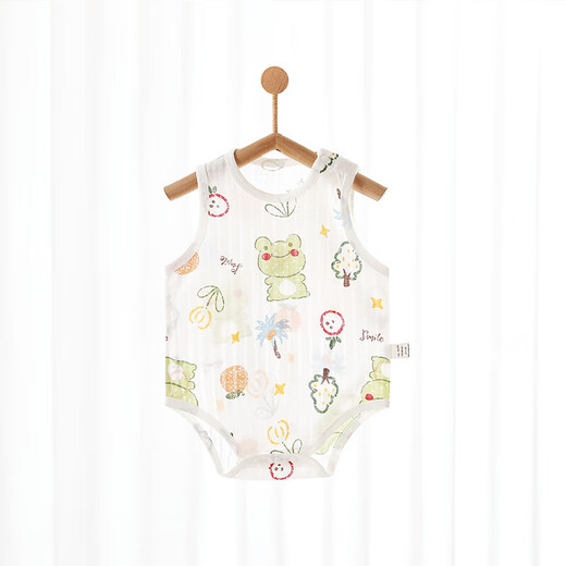 [Xia Qingcang Beileyibaoshi] ärmelloses reines Baumwolldreieck Ha-Shirt 0-3 Jahre alte Baby-Nah-Overall Crayon Fruit #6908 59 cm 1-3 Monate 8-12jin [Jin gleich 0,5 kg]
