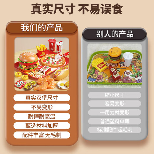 玩具特工队儿童过家家汉堡玩具薯条冰淇淋仿真食物迷你小厨房男孩生日礼物