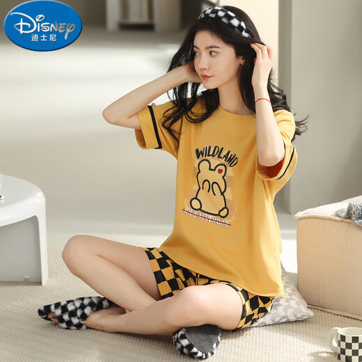 Disney Summer Damen-Kurzärärte-Baumwollkolben-Pyjamas Set Summer Cotton Corea Style Home-Kleidung kann außerhalb von Cartoons getragen werden. Kostenloser Y9853 Match M (Empfohlen 75-95jin [Jin ist gleich 0,5 kg])