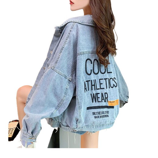 GTYUWVG denim jacket for women internet celebrity trendy short loose and versatile spring and autumn new denim jacket for women top 9926# picture blue S suggested 80--100Jin [Jin equals 0.5 kg]