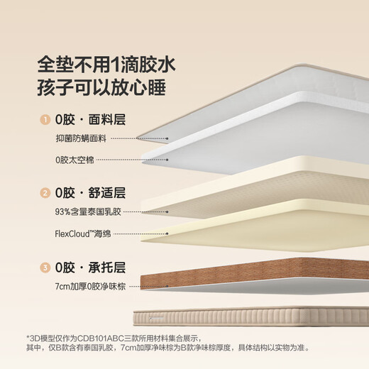 林氏家居原林氏木业床垫天然椰棕家用偏硬床垫护脊椎床垫子儿童床垫 【厚度5cm】CDB101A 1050mm*2000mm