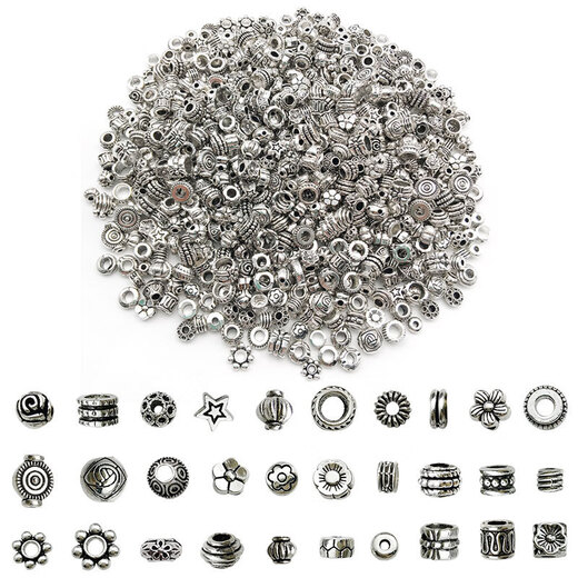 OSRO ancient silver spacer beads mixed style 30 pcs homemade bracelet necklace jewelry accessories diy beaded spacer spacers loose beads random mixed style about 30 pcs/pack