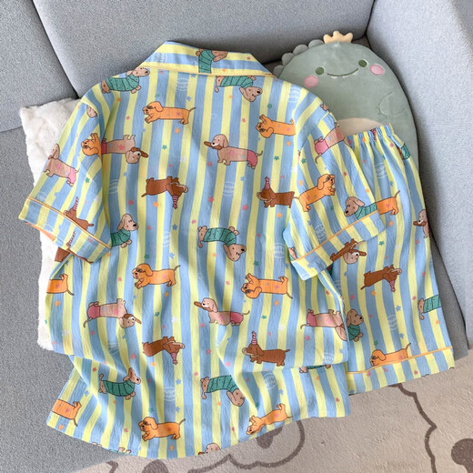 含蕊夏季云朵棉睡衣女卡通休闲家居服套装 3519 170 M
