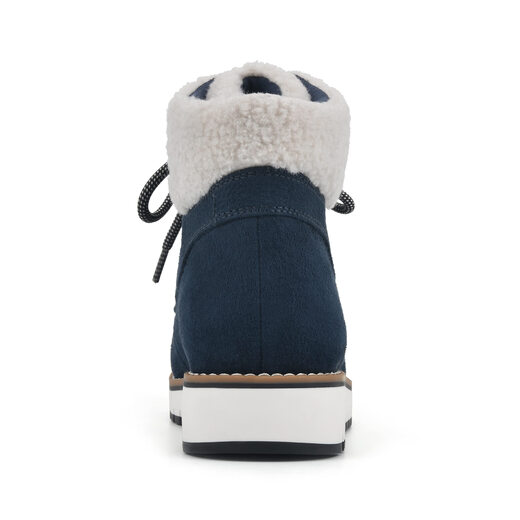 WHITE MOUNTAIN Women's Comfort Ankle Boots, Navy/Fabric Navy/Fabric 6.5