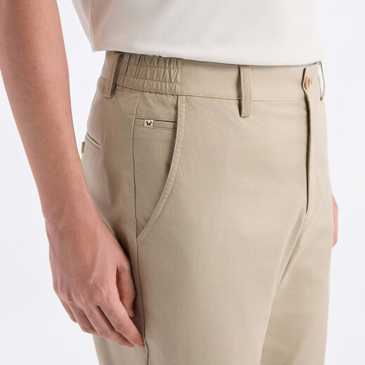 Jiumu Wang [cool und leicht zu sorgen] Kleine Eishosen für die Gelegenheitshose für Männer klassisch atmungsaktiv und komfortable, vielseitige Hosen Khaki Farbkombination Version TB1Exx20123 32 Größe 175/80A2,46 Fuß 82 cm