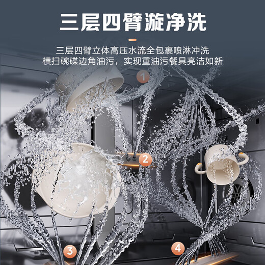 Midea Desktop Dishwasher Free of Installation on the Counter Home Kitchen Small Dishwasher Mini Fully Automatic Fruit Washing Desktop Dishwasher Small Apartment Desktop Wall Mounting Installation UP2Pro