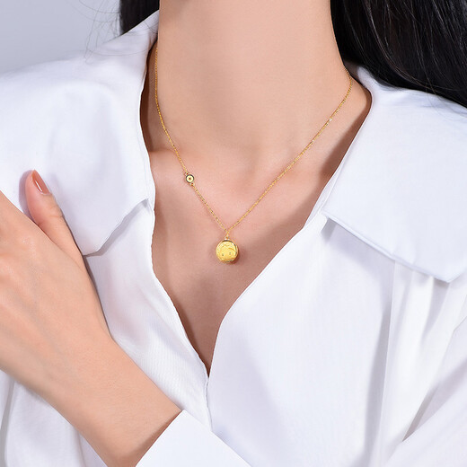 Chow Tai Fook Fu Qi Xiaolong Baofoot Golden Gold Halskette Anhänger Halskette (Arbeitsgebühr: 420 min) EOF677 40 cm Volles Gold ca.