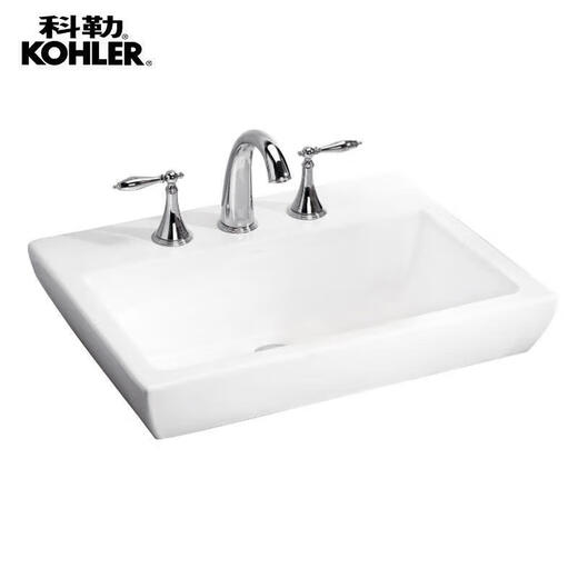 科勒（KOHLER）K-14715X台盆卫生间陶瓷方形艺术盆浴室柜洗手盆洗