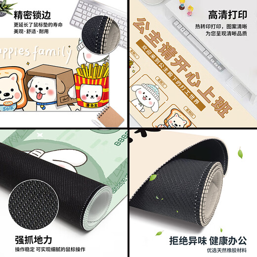 
Three-color cat cartoon mouse pad for extra large girls computer office keyboard pad student desk pad wrist guard writing pad can be customized smooth lock edge anti-slip customization larger thickened high appearance 14404 hard work 100 cm x 50 cm x 4 mm
