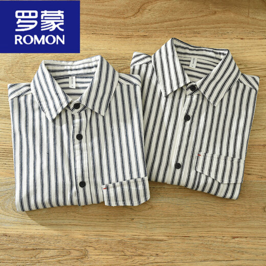 Romon Camisa a rayas de manga larga para niños Camisa de algodón casual para la primavera y otoño Nuevo moderno y de moda