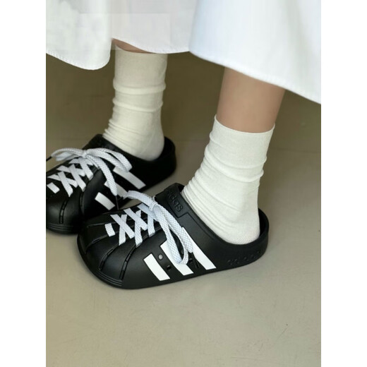 阿迪达斯 （adidas）拖鞋男女夏季新款洞洞鞋包头凉鞋复古贝壳头沙滩鞋JH9848 JH9848 专柜正品假一赔十 36.5
