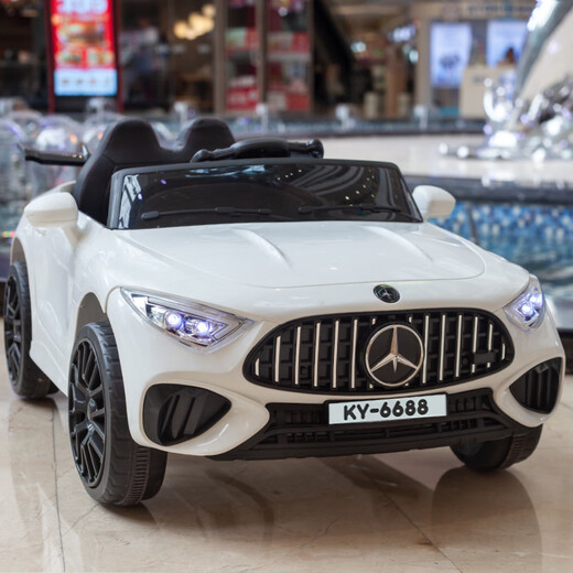 Tongxinyu children's electric car four-wheel car can sit on a person's remote control toy car first birthday gift delivered to your door, grilled black dual-wheel drive remote control leather seat