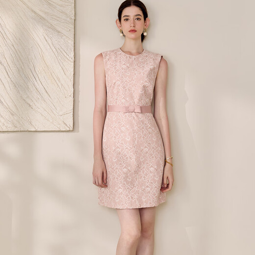 ROEYSHOUSE LOOKIYI beautiful light pink lace dress 2025 summer new light men's bow slim skirt 11965 light pink 2XL
