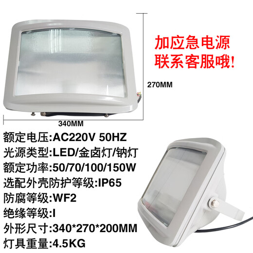Wen Yijia personalizado NSC9720 Lámpara de paso de la lámpara de paso Subestación de túnel de metal Haluro a prueba de choque Anti-Glare Luz de inundación Lámpara de emergencia 50 Sets Comenzando