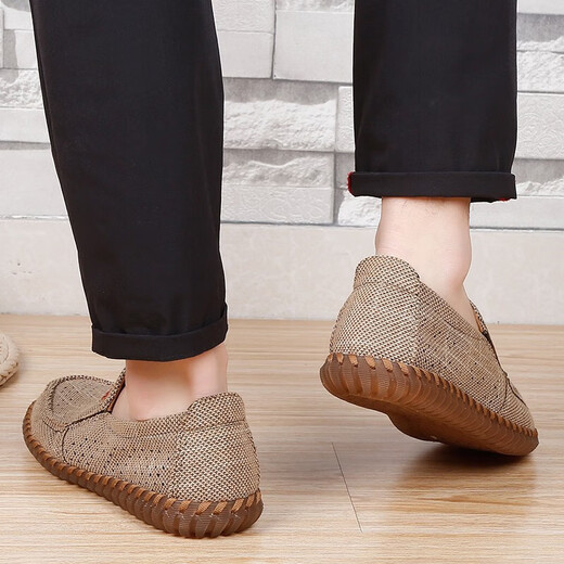 Lujie Tolevas Chaussures Old Pékin Chaussures en tissu de Pékin Légères Luzy Chaussures Summer Beef Beef Tendon Soft Soft Non-Slip Dad Shoes Couleur de chameau (style d'été) 42