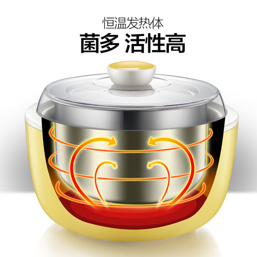 Máquina de yogurt de oso, máquina de vino de arroz completamente automática, máquina de fermentación de yogurt, taza de 4 puntos de cerámica, taza de 4 puntos de cerámica, SNJ-B10K1 amarillo