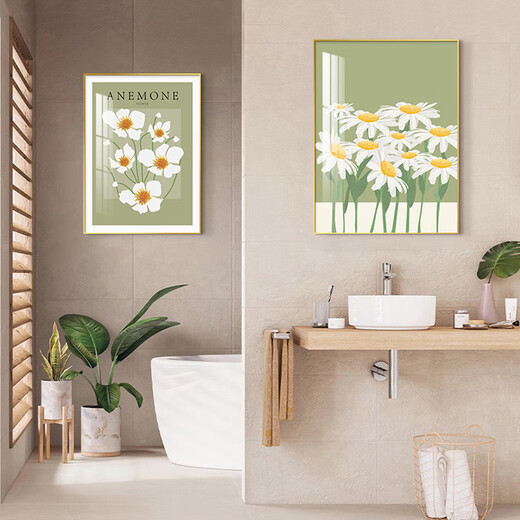 Salle de bain peinture peinture sans trous, salle de bain paysage suspendu peinture de paysage décoration peinture suspendue au-dessus des toilettes toilettes zsh13546-busée et coloré cadre extérieur 60x80cm