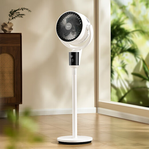 Midea air circulation fan shaking head electric fan household floor fan desktop small fan 3D swing head table fan ventilation fan light sound energy-saving dormitory fan national subsidy negative ion purification AI voice control GAI24JK