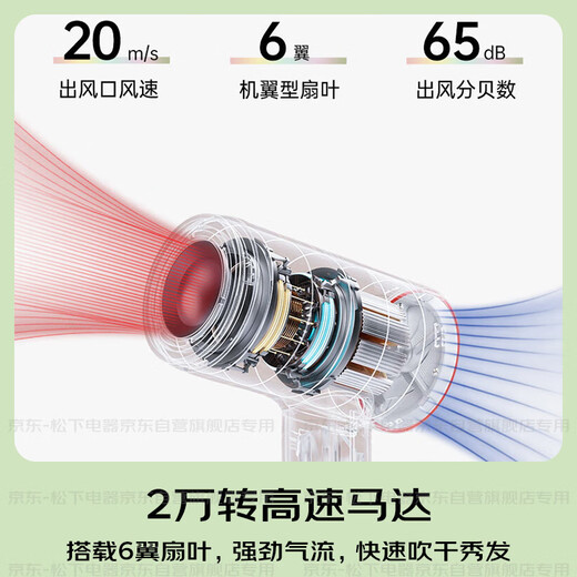 Panasonic [National Subsidy] Negative Ion Hair Dryer Bottle High-speed Home Low Noise Quick Dry Hair Care Does Not Injure Hair Student Dormitory Gifts EH-WNE5H