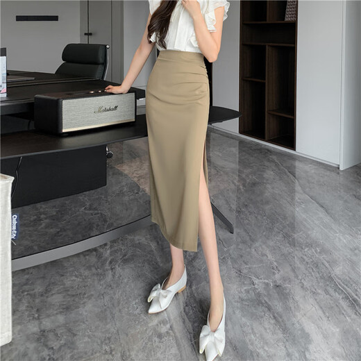 Temperamento de celebridades de Lexi Beiqi Diseño de falda de tapa de cadera Falda de traje de longitud media 2025 Summer Nuevo 653 Black S