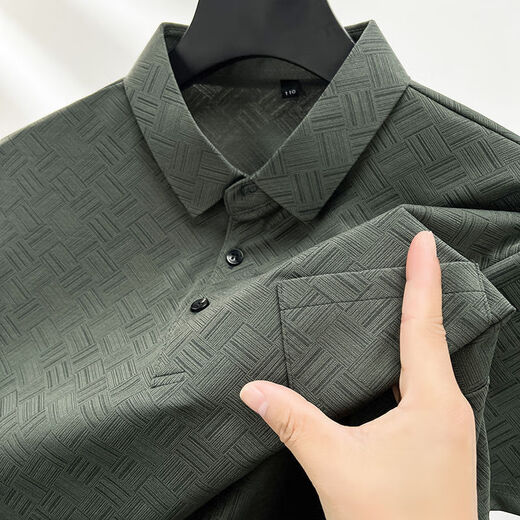 NJSKAKW [Real Pocket] Daddys Sommer neuer Männer Revers kurzärmelig T-Shirt Ice Seide Schnelltrockne Top Polo 686 Navy [mit Taschen] XL 130-150Jin [Jin entspricht 0,5 kg]