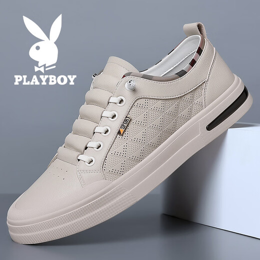 Playboy official website, Fang Ship Store Flag Official Website Men's Shoes New Model 2024 Genuine Leather Soft Sole Breathable Board Shoes Men's Fashion Fashion Playboy 6628 Khaki Ordinary Model 39