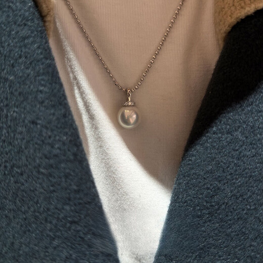 DRJEFUN white large pearl pendant simple and elegant single pendant Seiko 925 sterling silver Seiko sterling silver pendant (silver) 12-13mm