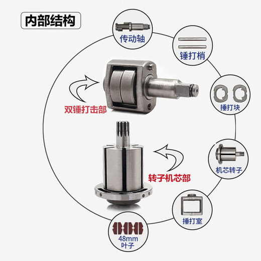 东岛强力气动小风炮1/2风扳手大扭力汽修轮胎拆卸冲击1寸扳手 D3890单只东岛900扭力