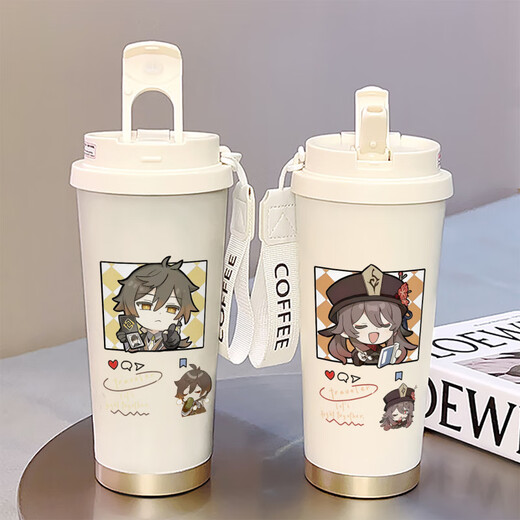 原神纳西妲吸管杯简约水杯ins高颜值学生便携316保温杯 BXAB15939神子 食品级内胆-520ML配挂绳