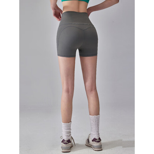 Kejimitao europäische und amerikanische Ins hohe Taille Nackt Yoga Shorts Heben Hüften und schnell trocknend atmungsaktives Sommer-Running-Sport-Dreiviertel Hosen Neues Grün