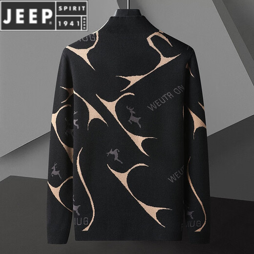 Jeep Spirit Strick-Strickjacke für Herren Frühling und Herbst 2025 Neue Stil Außenbekleidung Pullover Trendy Casual Thin Herbst Top We9926 Khaki XL (ca. 100-120 Jin [Jin gleich 0,5 kg] tragbar)