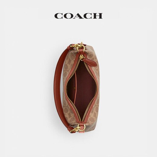 COACH Gift New Women's Classic Logo JULIET No. 25 Shoulder Bag Crossbody Bag Presbyopia Women's Bag B4/Brown Caramel Color