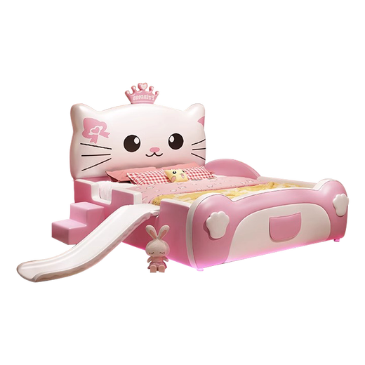 益豪康儿童床女孩公主床Hellokitty凯蒂猫卡通床软包皮床女童床 LT-841 滑梯床（单床） 1.2*1.9米(无灯光)