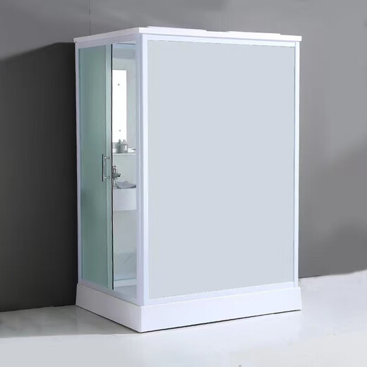Jomoo integrated shower room SMC integrated toilet integrated mobile shower room factory dormitory apartment room renovation room white frame 1.4*1.1 side door with toilet + new model does not include steam