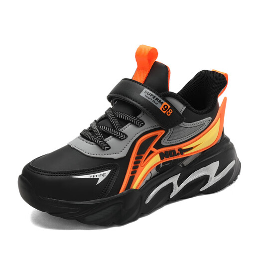 anta kids Anta boys' sneakers autumn and winter large children's leather waterproof children's shoes soft sole dad shoes boys' trendy shoes Y12188 white moon [leather waterproof] 29 _Inner length 18.5 cm