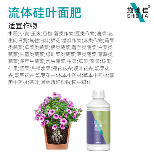 Shidijiasitol silicon instant fluid silicon fertilizer apple tree vegetable rice wheat corn plant universal leaf green fertilizer fluid silicon 1kg*1 bottle
