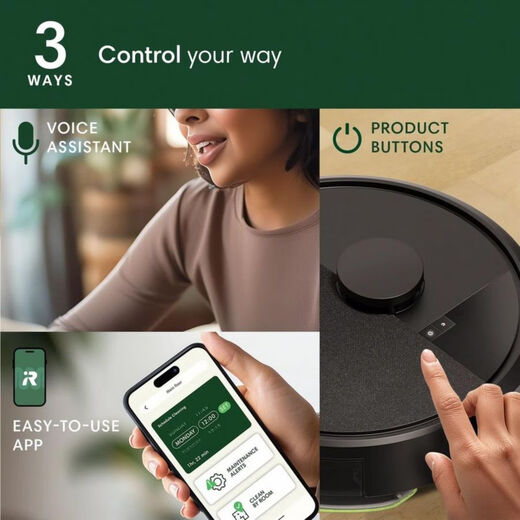 艾罗伯特扫地机器人Roomba 105 Combo Robot拖地机器人扫拖一体 自动充电 WiFi连接 强大清洁 4种吸力级别 机器人+自动清空底座