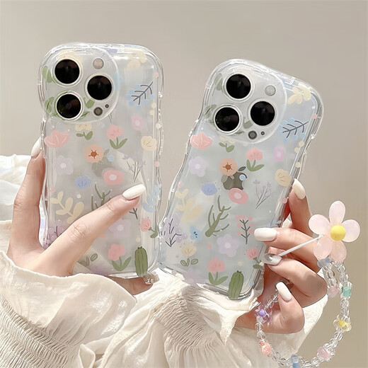 世韩适用苹果16手机壳iPhone16手机保护套镜头全包防摔少女小清新ins风创意透明气囊保护壳软壳带挂绳