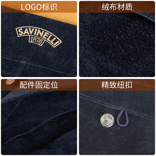 沙芬（SAVINELLI）纽扣式绒布烟斗袋T675便携多用途烟斗收纳保护袋意大利烟具配件 深蓝色 BLUE