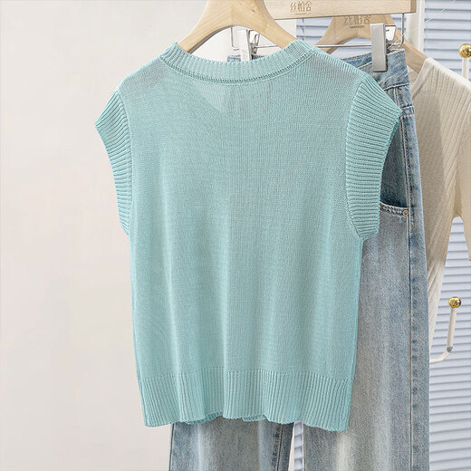 Seide Cypress House Einfacher Strickpullover 2025 Sommer Neues Frauen Mode runder Nackenpullover elegantes kurzes Top
