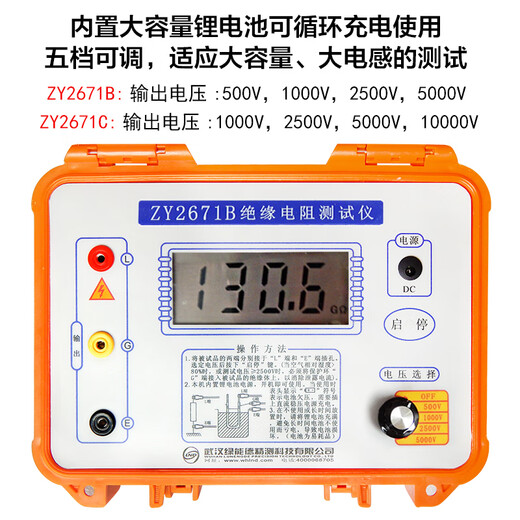 XMSJZY2671C10000V Digital Electronic MegoHmmeter Isolationswiderlehre hochpräzise Schüttelmesser D2677d (5000 V) mit Draht mit Absorptionsverhältnis
