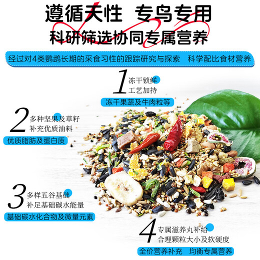 Kaiyuan (KO) parrot feed cockatiel and peony parrot food full price nutrition little sun monk bird food millet seeds bird food full price cockatiel food 750g
